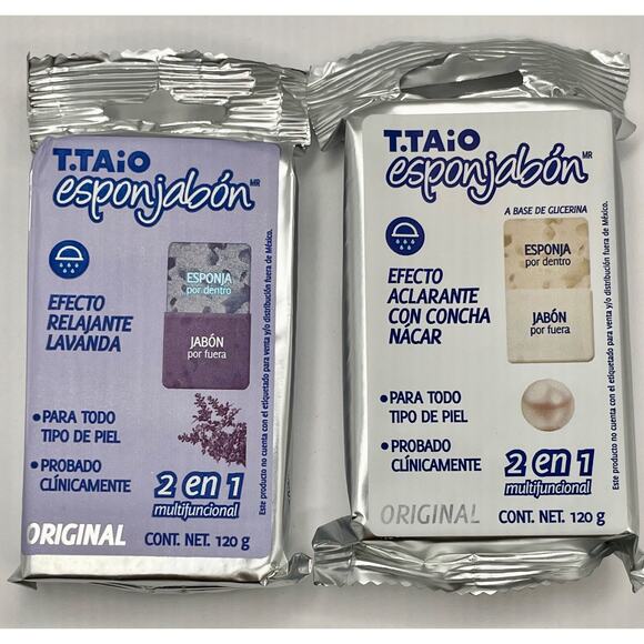 T.TAiO Esponjabon Lavender & Mother of Pearl Soap Sponge New!!! - Picture 7 of 9